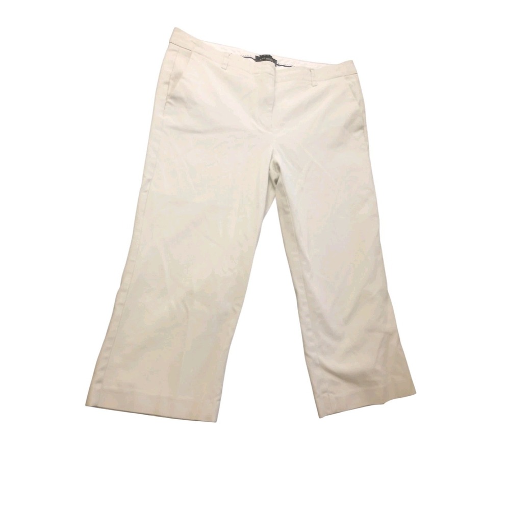 Talbots Chelsea Crop Pants Womens 14 Navy Straight Leg Preppy Beach Nautical